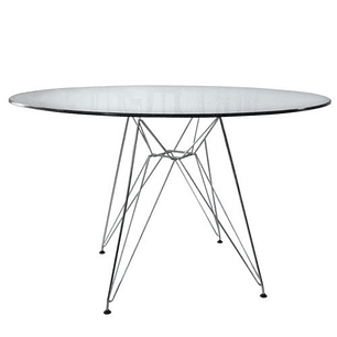 Mesa Eames Redonda Steel de Vidrio - (80cm, 100cm)