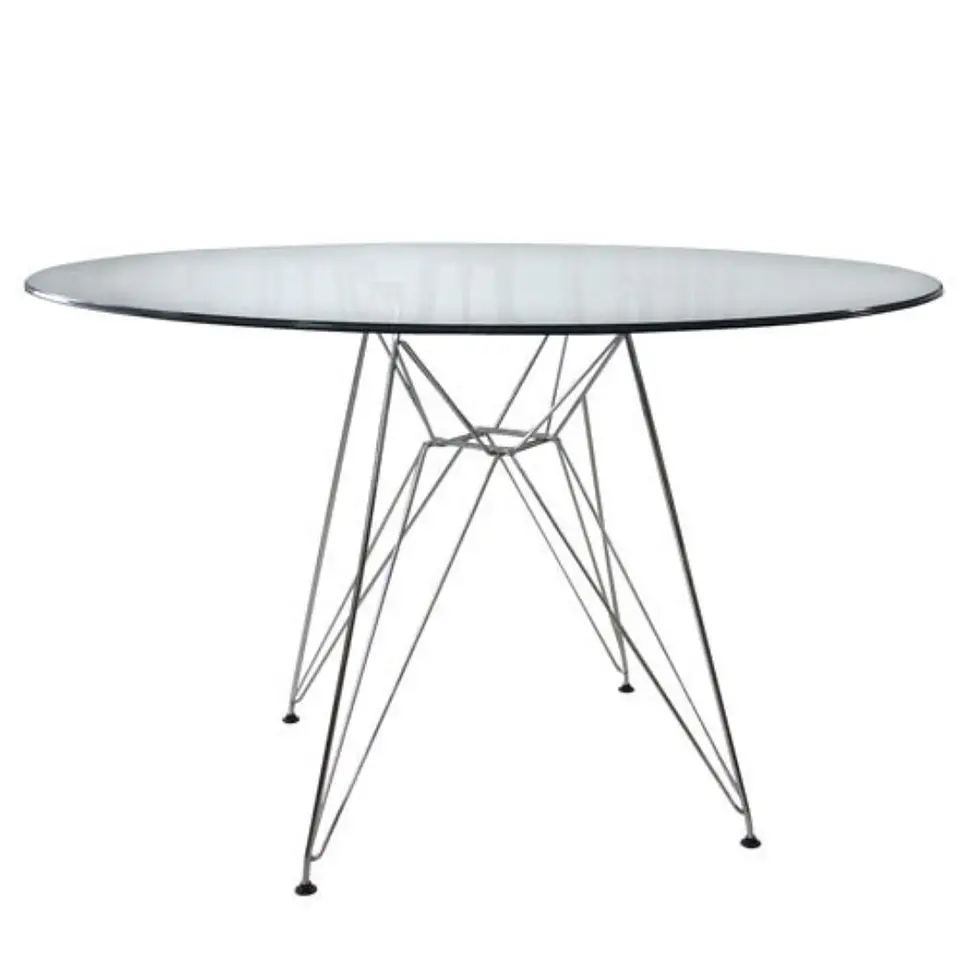 Mesa Eames Redonda Steel de Vidrio - (80cm, 100cm) 2