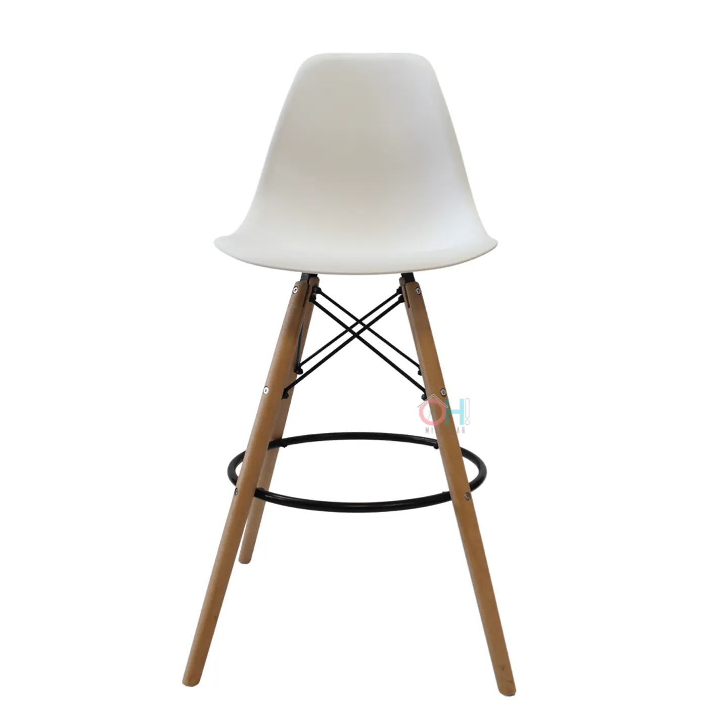 Taburete Eames Negro 69cm 17