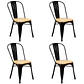 Pack 4 Sillas Tolix Negro Asiento de Madera - Miniatura 1