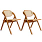 Pack de 2 Sillas de Comedor Plegables de Madera y Ratan Natural  - Miniatura 2