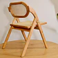 Pack de 2 Sillas de Comedor Plegables de Madera y Ratan Natural  - Miniatura 10