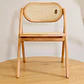 Pack de 2 Sillas de Comedor Plegables de Madera y Ratan Natural  - Miniatura 12
