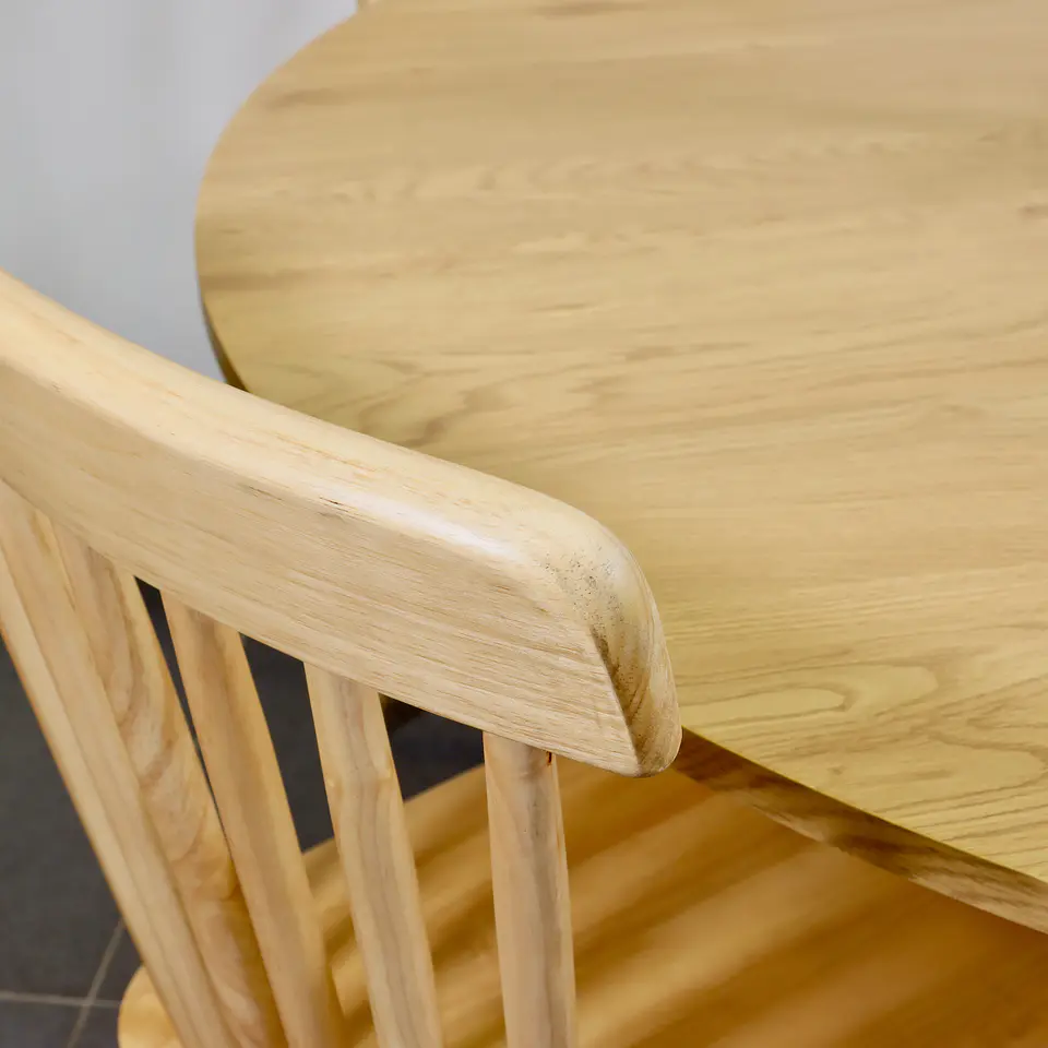 Comedor Extensible Wood (100x100cm a 140cm & 180cm) + Sillas Windsor de Madera 8