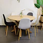 Set de Comedor Mesa Redonda Ohmioh Natural 120cm + Sillas Eames Velvet - Miniatura 3