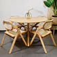 Set de Comedor Ohmioh Mesa Redonda Natural de 120 cm + 4 Sillas Plegables de Madera - Miniatura 1