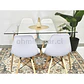 Set Juego de Comedor Mesa Rectangular Vidrio 120x80cm + Sillas Eames Clásicas - Miniatura 3