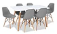 Set Juego de Comedor Mesa Eames Rectangular 120x80cm + Sillas Eames Clásicas - Miniatura 3