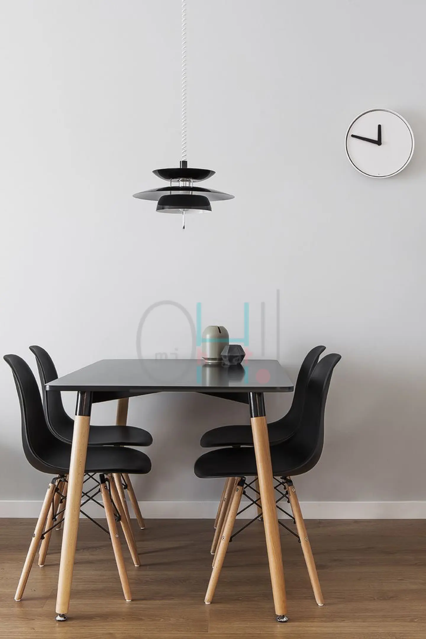 Set Juego de Comedor Mesa Eames Rectangular 120x80cm + Sillas Eames Clásicas 12