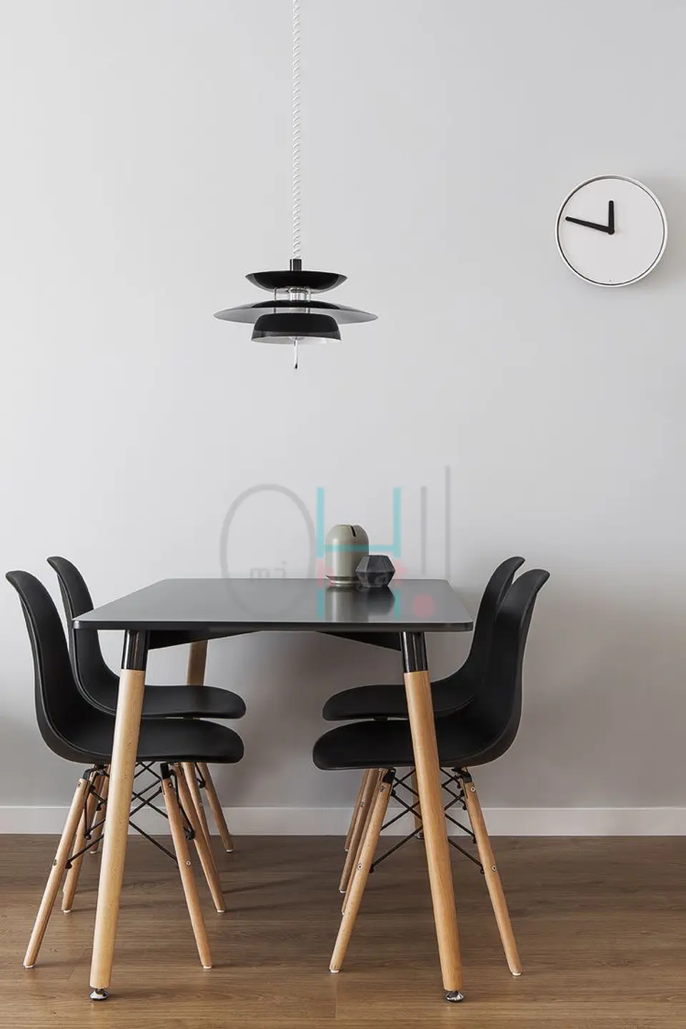 Set Juego de Comedor Mesa Eames Rectangular 120x80cm + Sillas Eames Clásicas 12