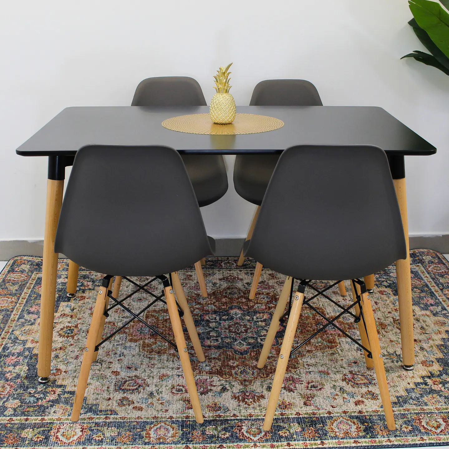 Set Juego de Comedor Mesa Eames Rectangular 120x80cm + Sillas Eames Clásicas 22