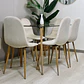 Set de Comedor Rectangular Vidrio 120x80cm + Sillas Eames Velvet - Miniatura 1