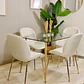Juego de Comedor Rectangular Vidrio 120x80cm + 4 Sillas Berta  - Miniatura 2