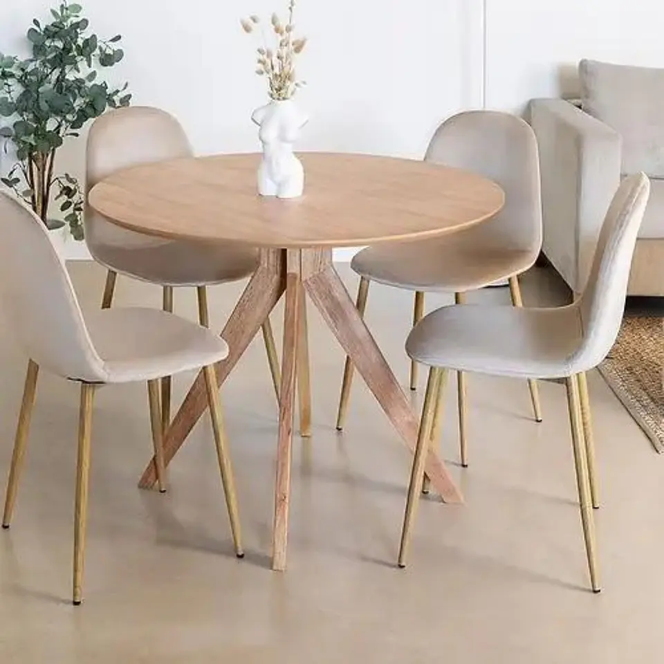 Mesa Redonda Komoro de Madera 100cm Diámetro  5
