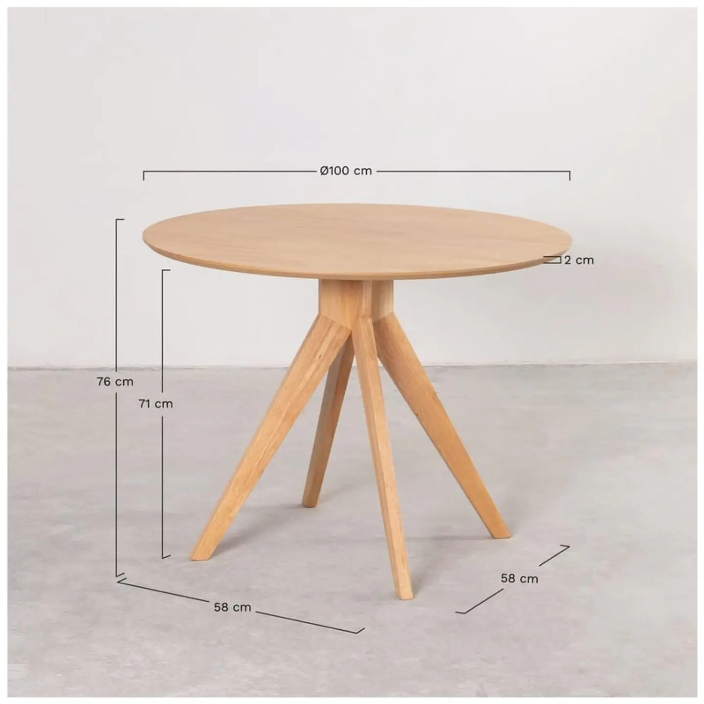 Mesa Redonda Komoro de Madera 100cm Diámetro  6