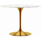 Mesa Redonda Tulip Cuarzo Calacatta Soft Base Gold (80cm, 100cm) - Miniatura 1