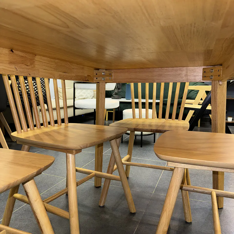 Set Comedor Mesa Komoro Rectangular 150x90cm + Sillas Windsor Madera  11
