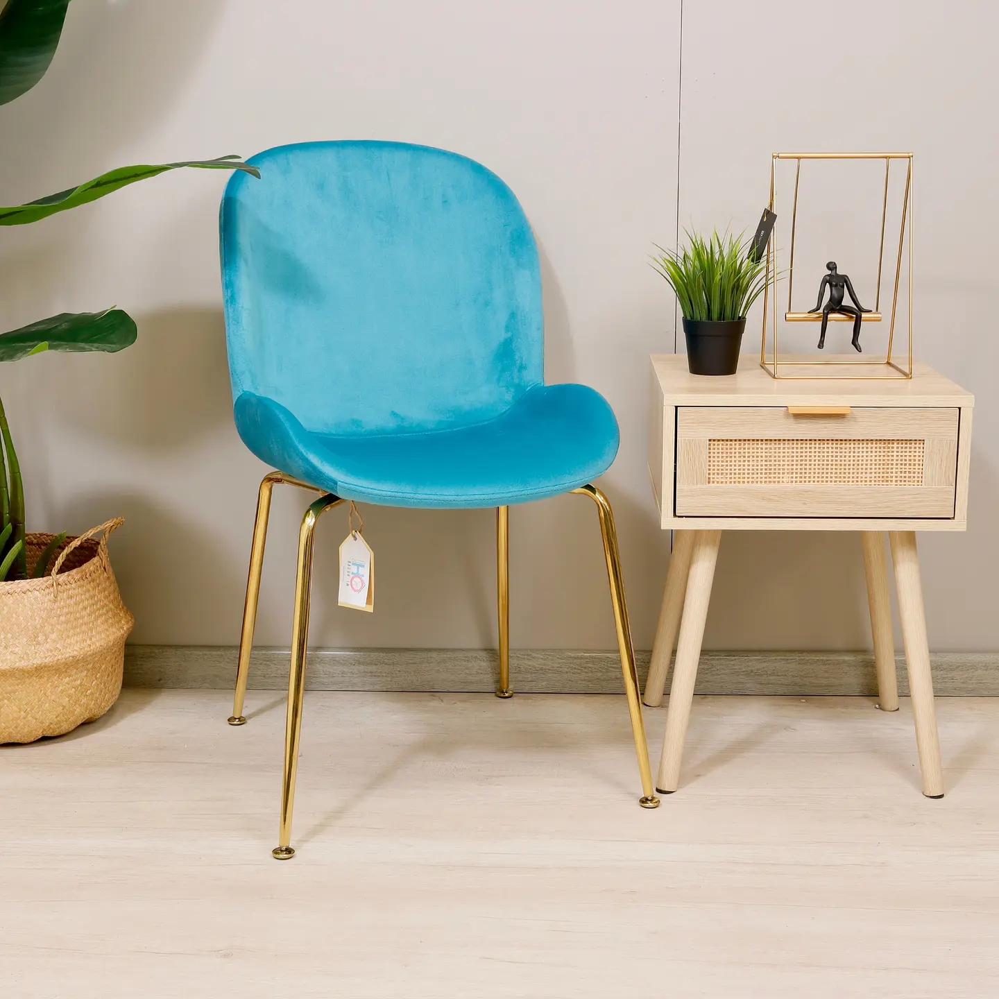 Silla Berta Velvet Base Dorada 3