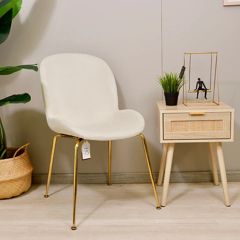 Silla Berta Velvet Base Dorada