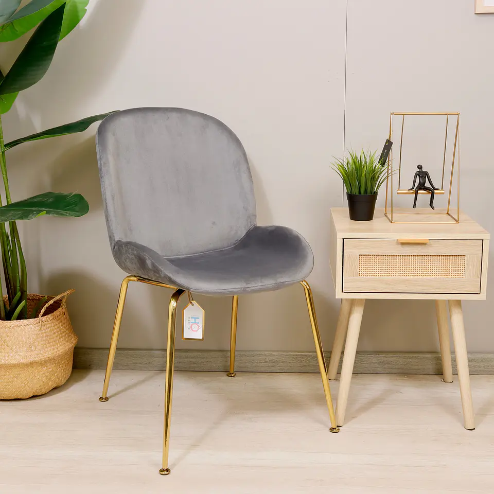 Silla Berta Velvet Base Dorada 2