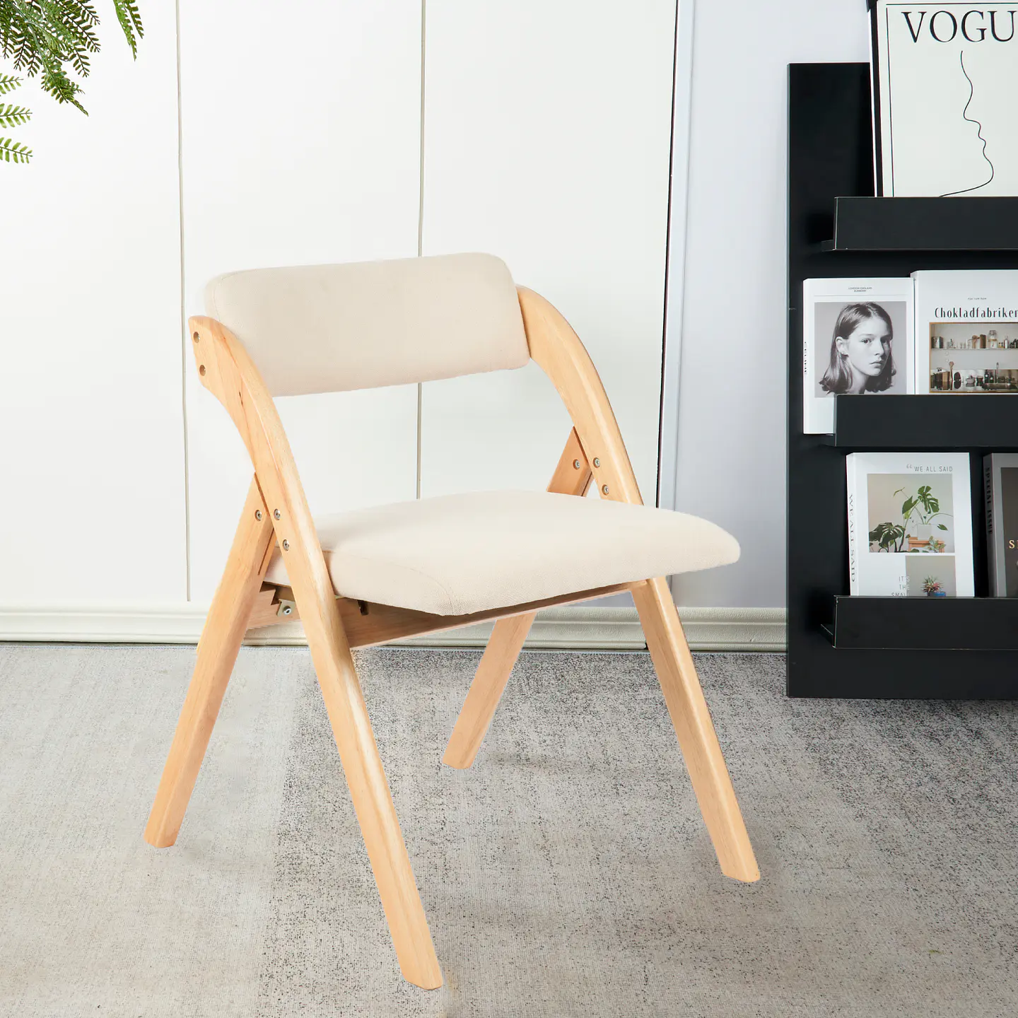 Silla Plegable Acolchada de Lino 7