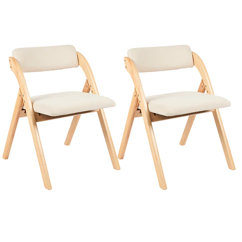 Pack de 2 Sillas Plegables Acolchadas de Lino