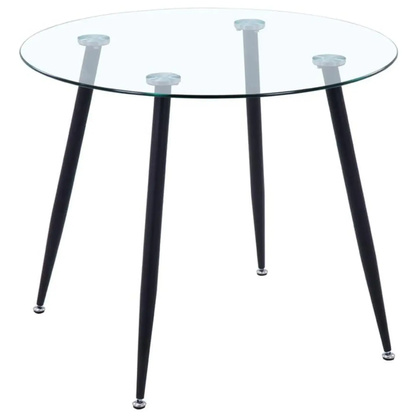 Mesa Lyon Redonda de Vidrio Base Negro (80cm, 100cm, 120cm)  1