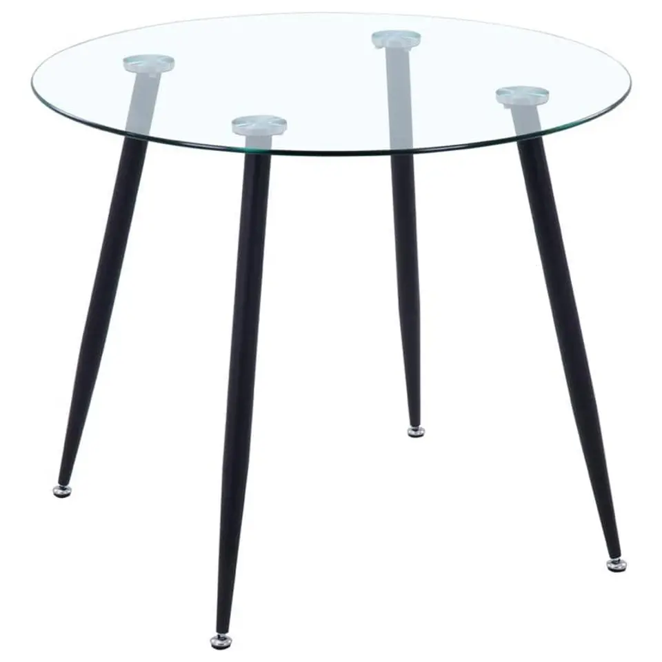 Mesa Lyon Redonda de Vidrio Base Negro (80cm, 100cm, 120cm)  1