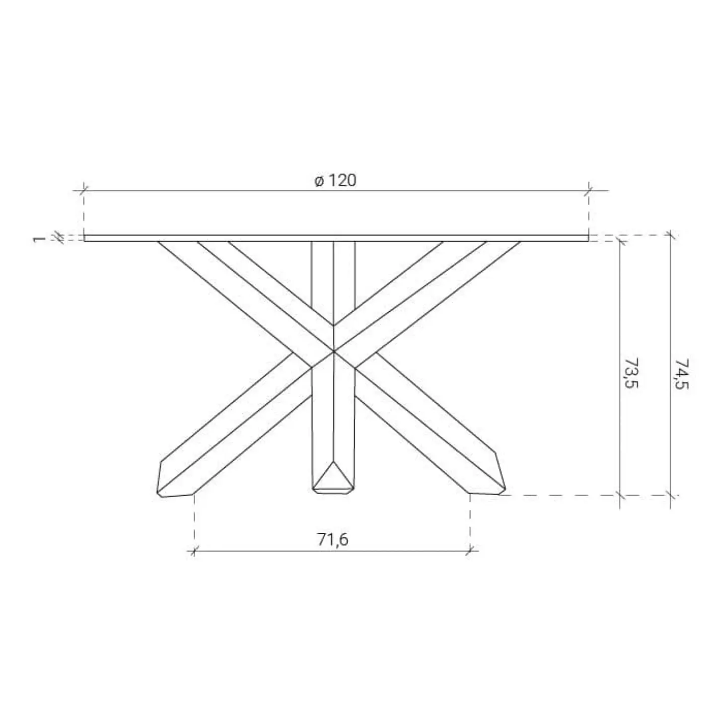 Mesa Redonda de Vidrio Natura 120cm de Diámetro (Base de Madera Solida) 6