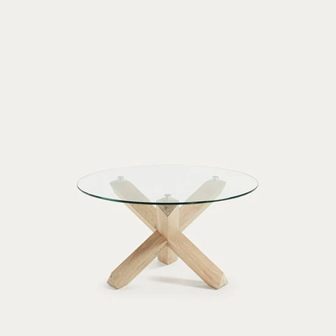 Mesa de Centro Redonda de Vidrio Natura 65cm de Diámetro 