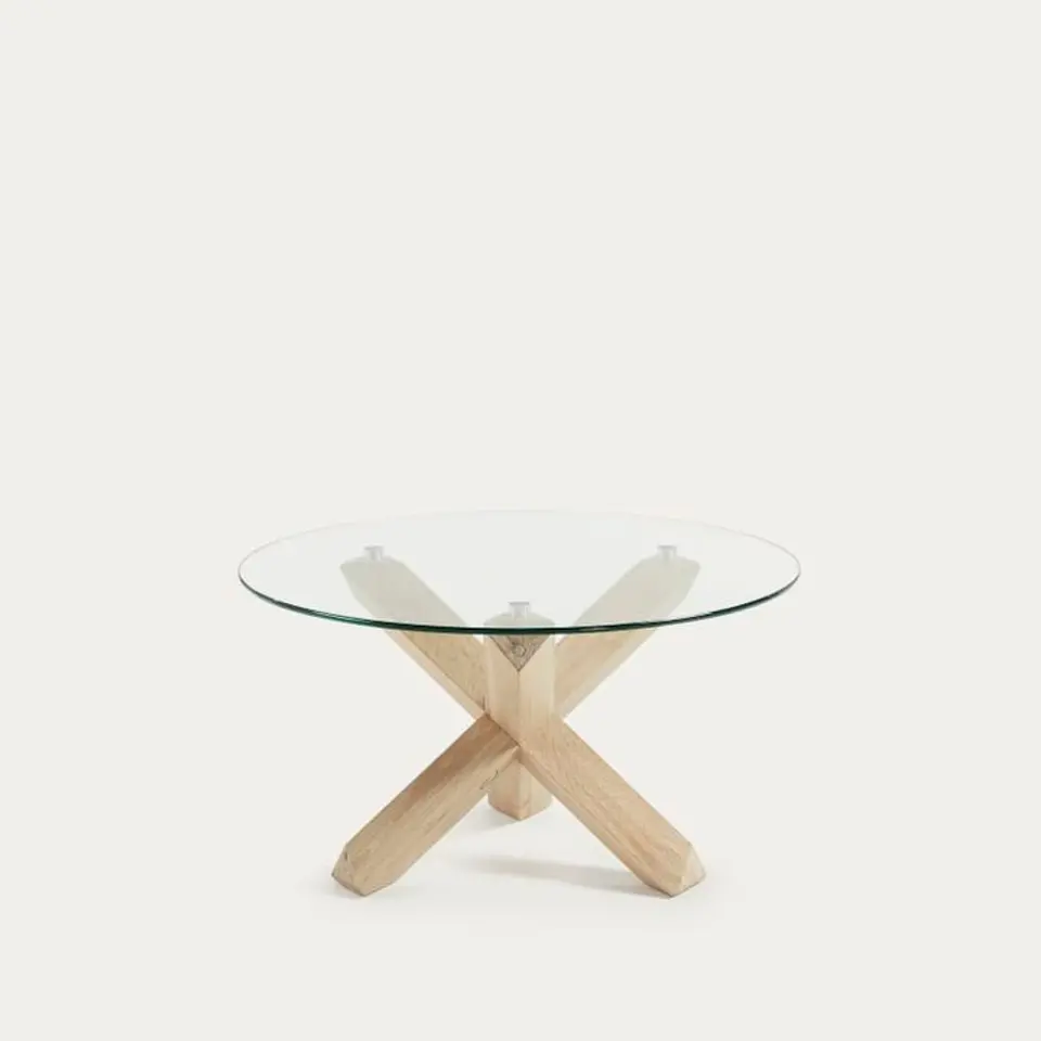 Mesa de Centro Redonda de Vidrio Natura 65cm de Diámetro  1