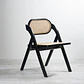 Silla de Comedor Plegable de Madera y Ratan Natural  - Miniatura 2