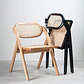 Silla de Comedor Plegable de Madera y Ratan Natural  - Miniatura 3