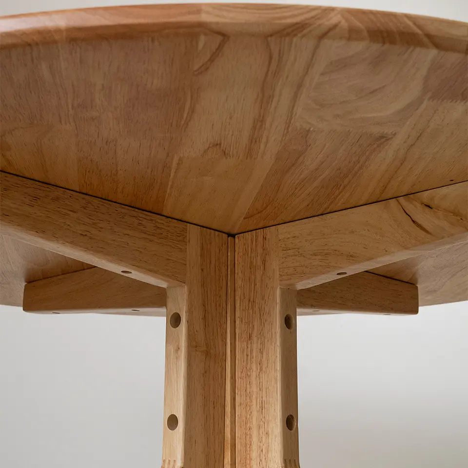 Mesa Redonda Komoro de Madera 100cm Diámetro  3