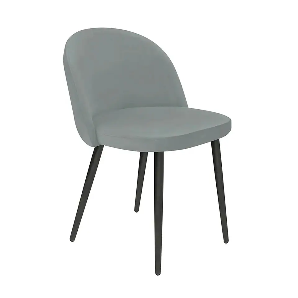 Silla Velvet Respaldo Liso Base Negro  4