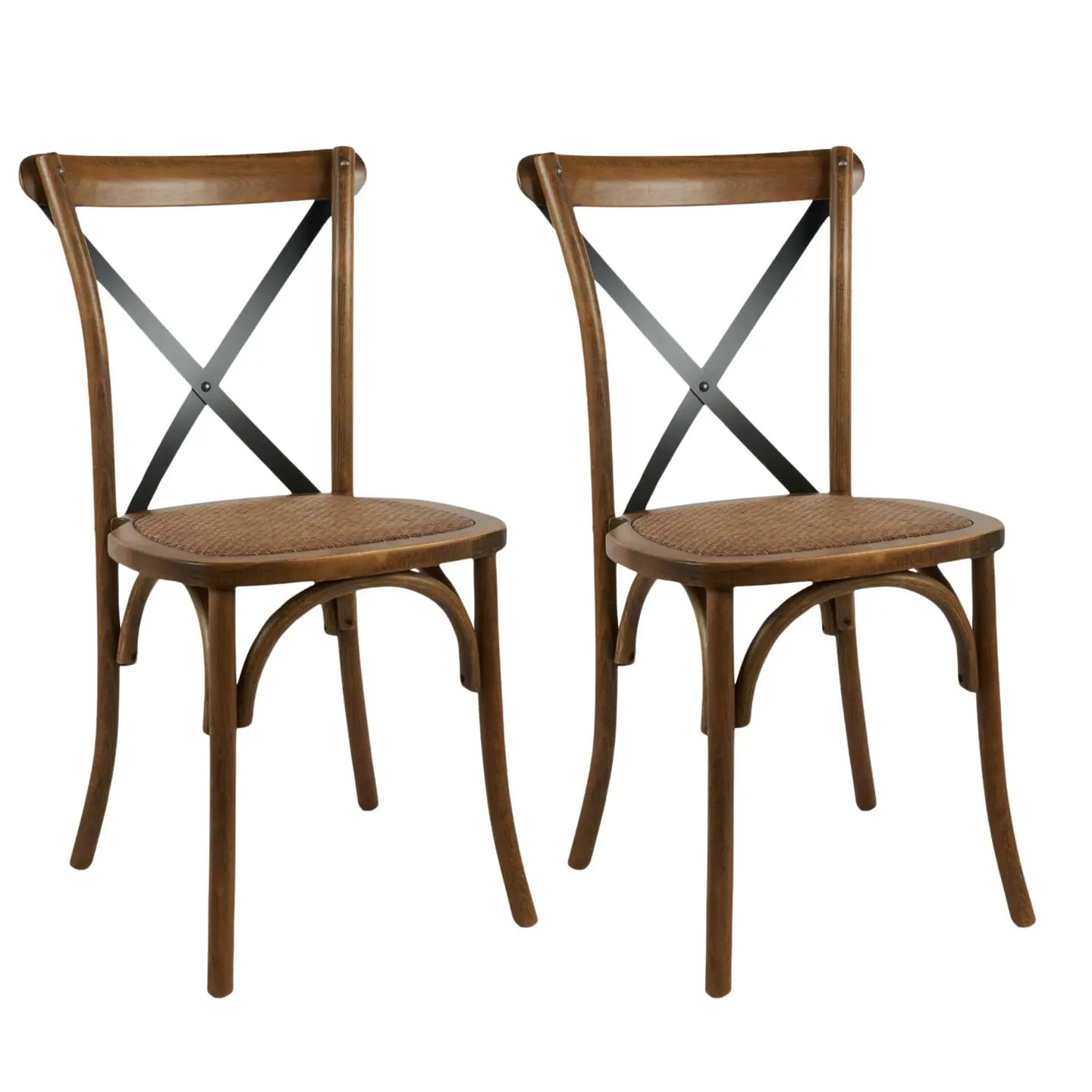 Pack de 2 Sillas Crossback de Madera 4