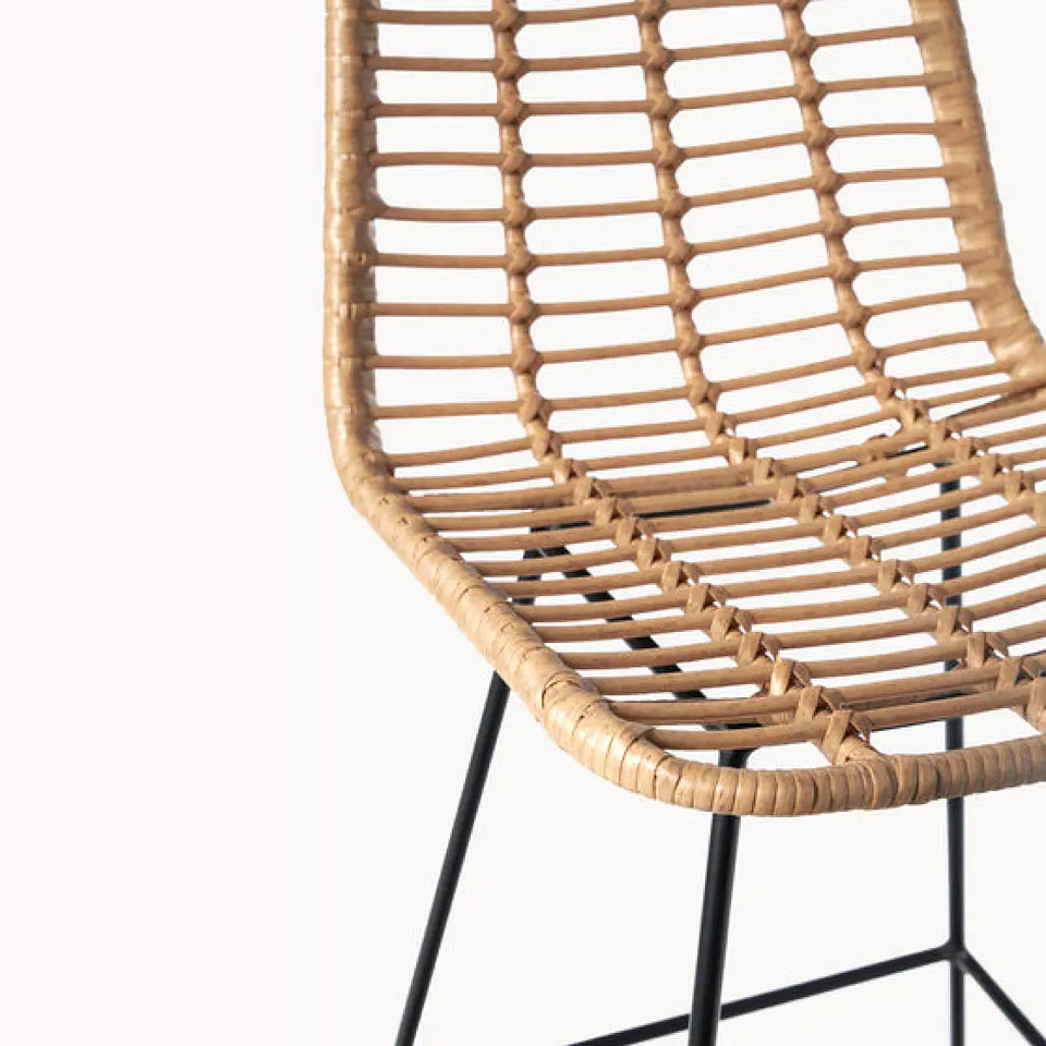 Taburete Eames Nature de Ratan 70cm 4