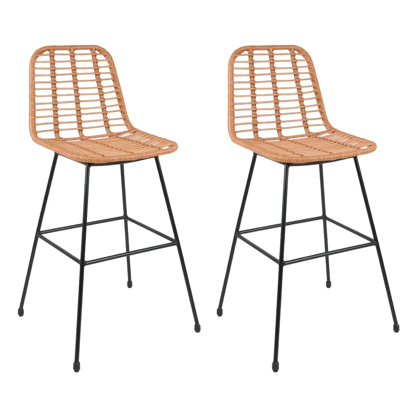 Pack de 2 Taburetes Eames Nature de Ratan 70cm 1