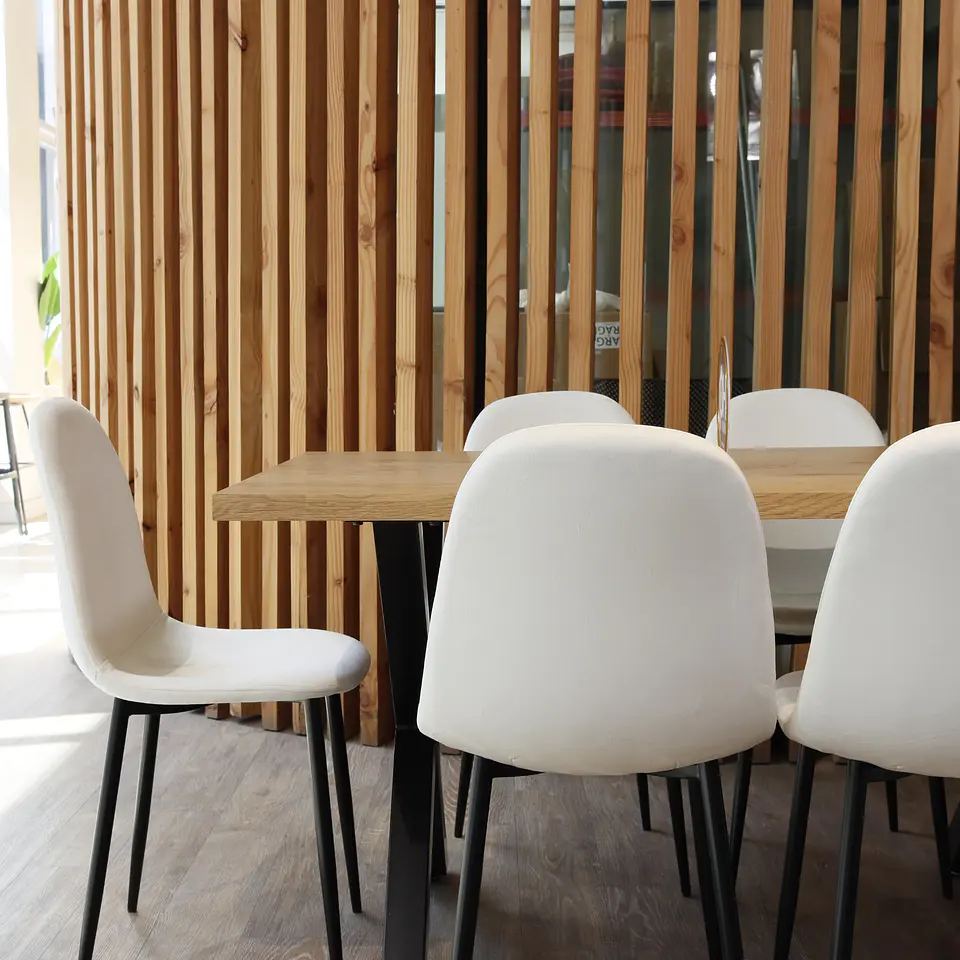 Set Comedor Mesa Xtable Wood + Sillas Eames Velvet PN 8