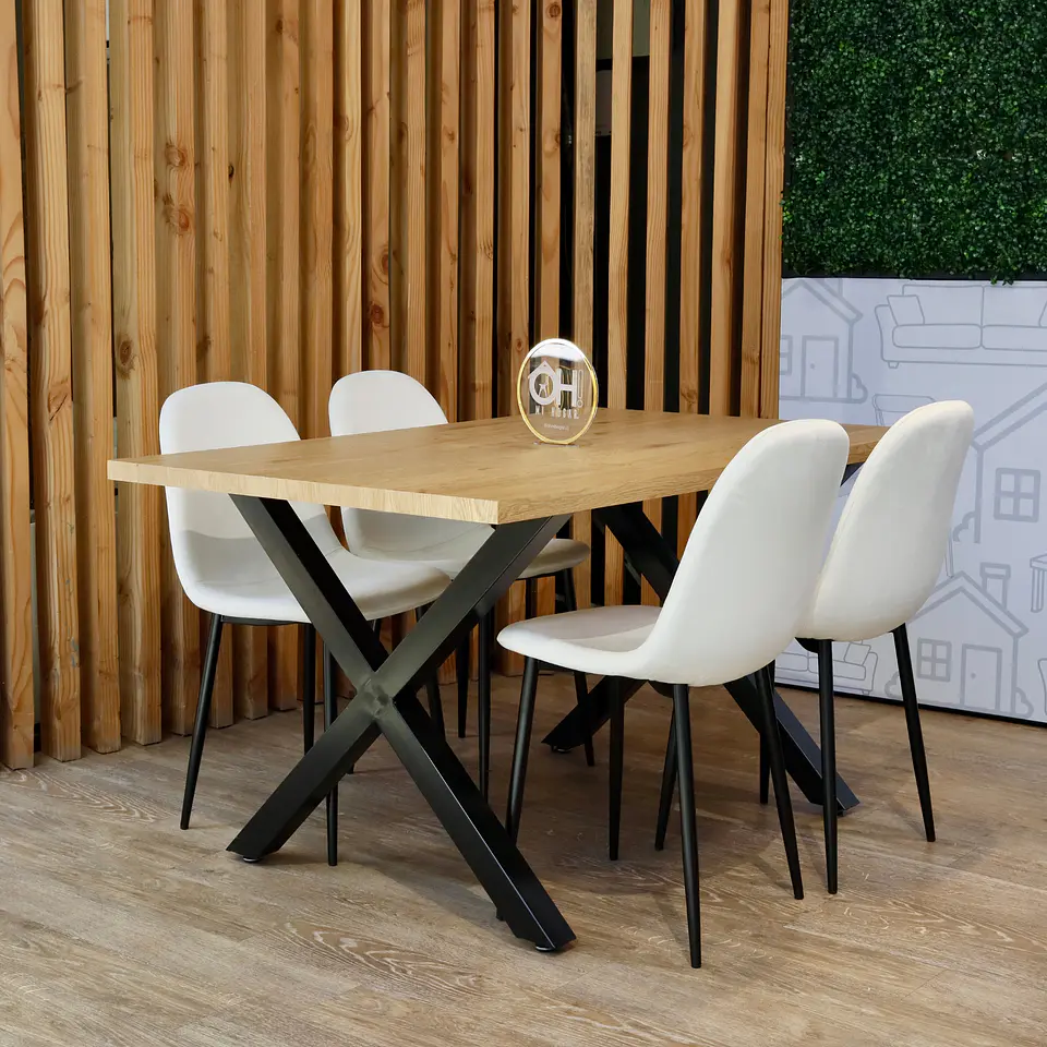 Set Comedor Mesa Xtable Wood + Sillas Eames Velvet PN 3