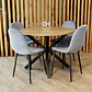 Mesa Ohmioh Redonda Wood + 4 Sillas Eames Velvet PN - Miniatura 1