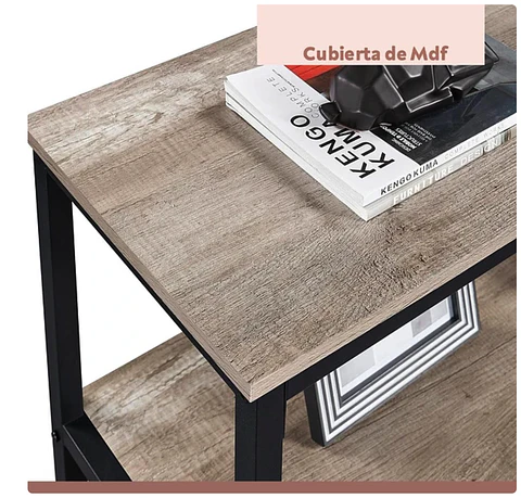 Rack Recibidor Grey Wood 3 Niveles 100x35cm 