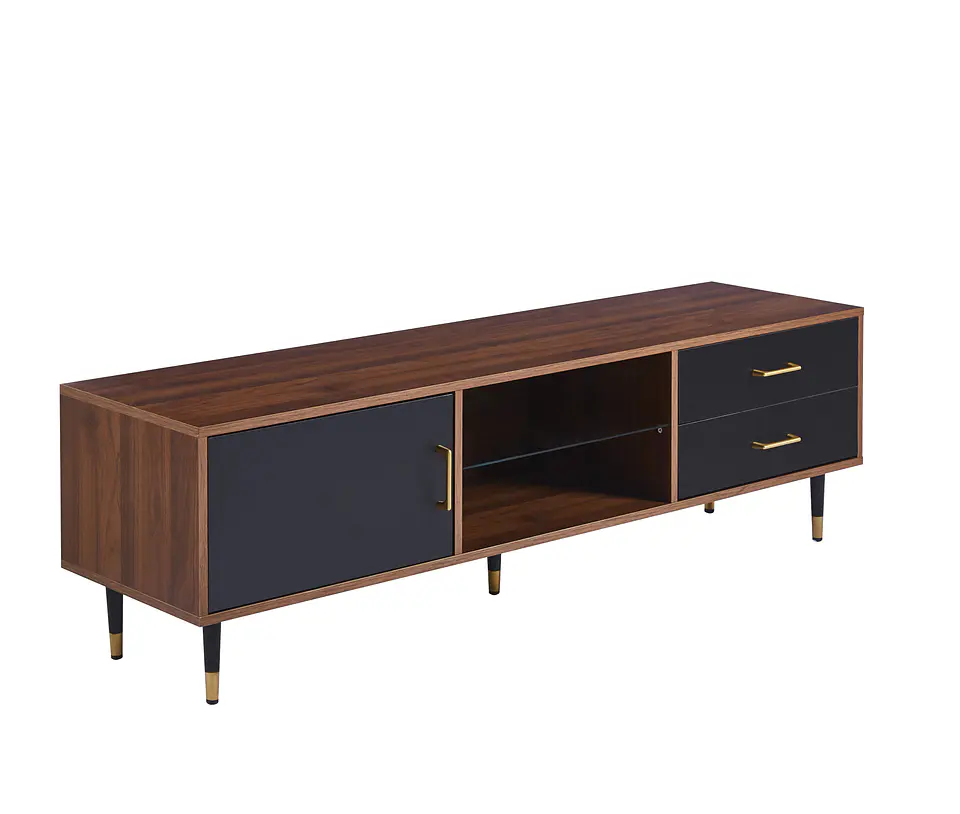 Rack de TV Normandía Wallnut/Black 150x40cm  1