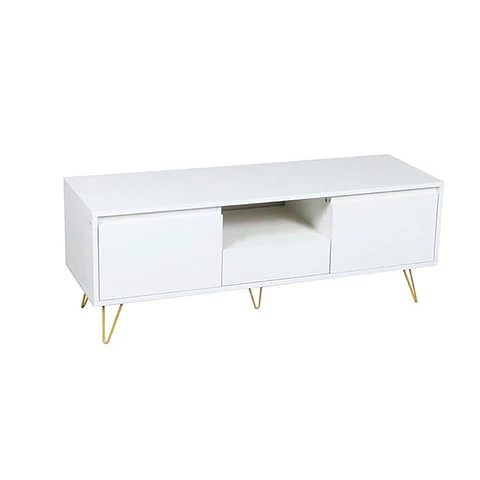 Rack de TV Minimal White Wood 120x40cm 