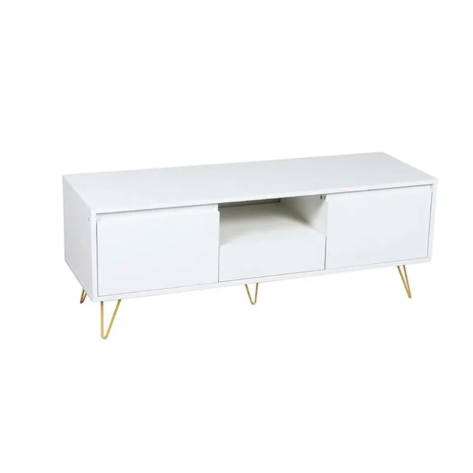 Rack de TV Minimal White Wood 120x40cm  1