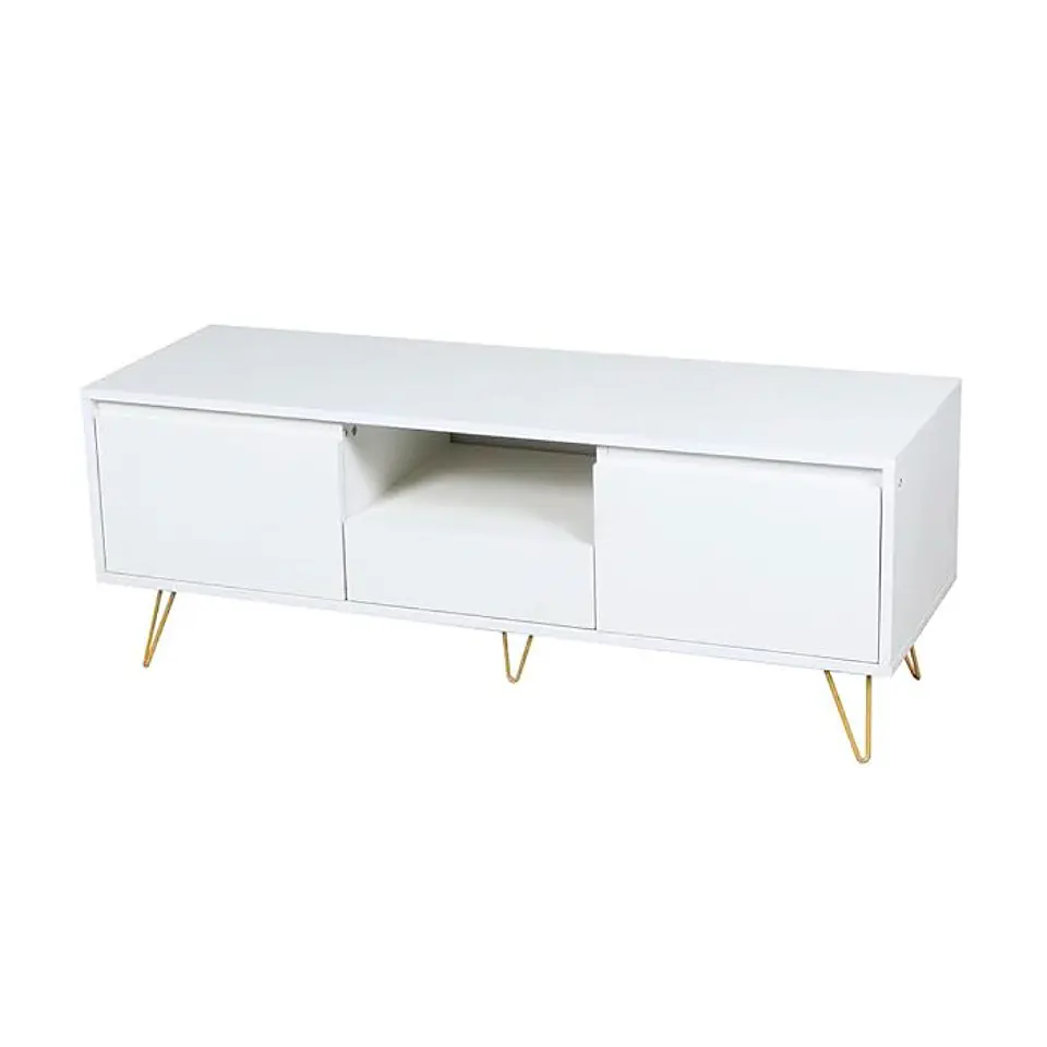 Rack de TV Minimal White Wood 120x40cm  5