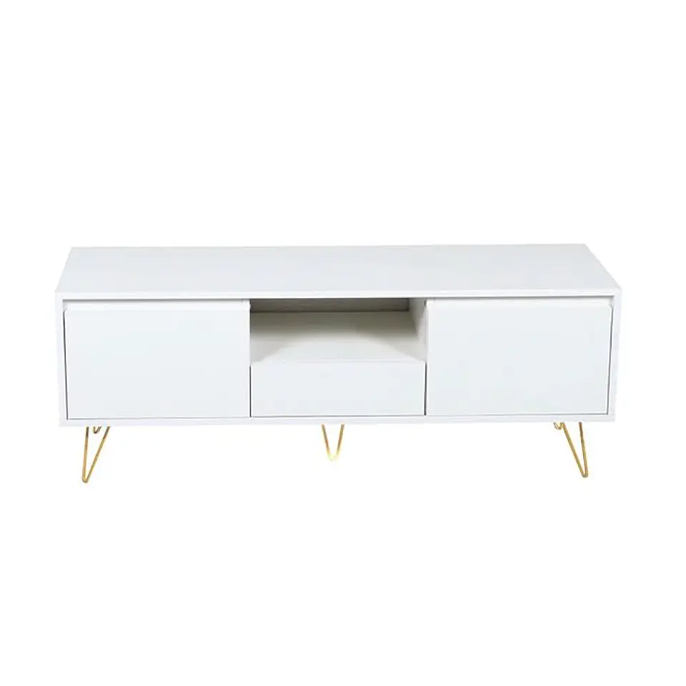 Rack de TV Minimal White Wood 120x40cm  2