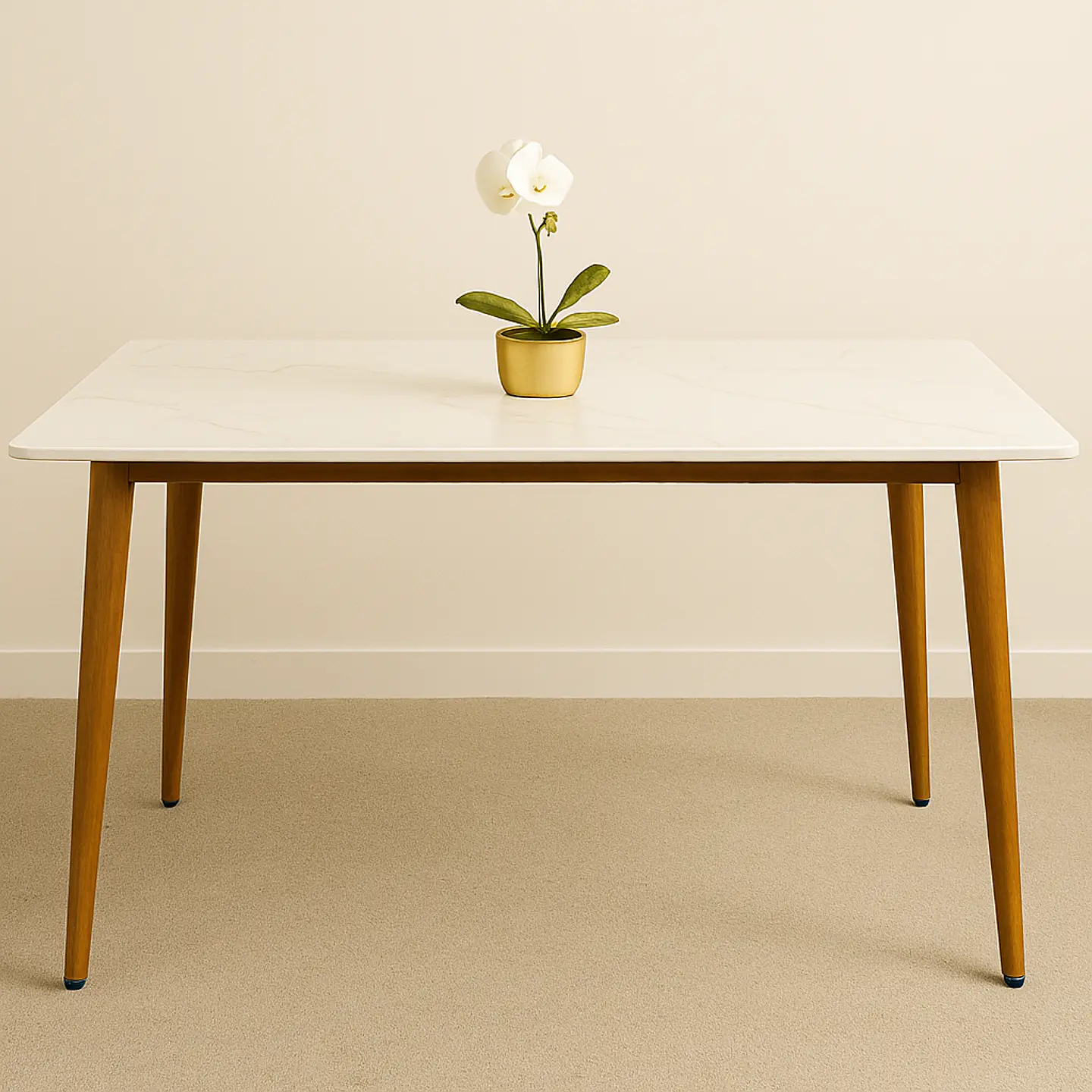 Mesa de Comedor de Cuarzo Calacatta Soft (120x80cm, 140x80cm, 160x80cm, 180x100cm) 1