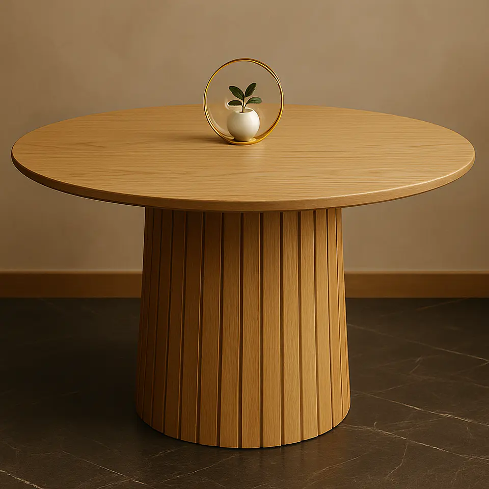 Mesa Redonda de Madera Tierra Alta 120cm de Diámetro  1