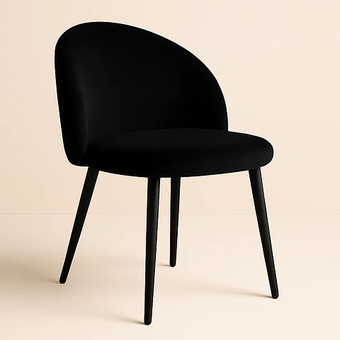 Silla Berna Velvet Base Negro 